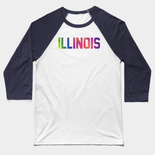 Illinois Jersey Letter Tie Dye Baseball T-Shirt